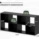 8 Cube Storage Organizer Shelf, Open Cube Bookshelf, Reversible Bookcase, Sturdy Modern Storage for Home Office, Bedroom, Living Room, Black