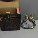 Nacome Solar Garden Outdoor Statues Frog with Succulent and 7 LED Lights - Lawn Decor for Patio, Balcony, Yard Ornament for Mom Grandma Women
