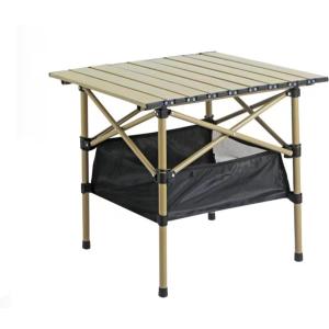 Beach Tables Foldable,Folding Aluminum Camping TabletopPortable Camp Table,Folding Camping Gear with Storage Bag (Black, 20 * 20 INCH) (Beige)