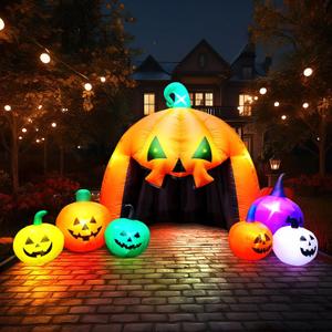 MGparty 14.5FT Halloween Inflatables Pumpkin Decorations Outdoor Built-in LED Lights Blow Up Pumpkin Inflatable Giant Halloween Yard Decoration for Indoor Outdoor Holiday Lawn Garden Decor