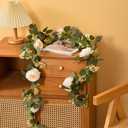 SUQ I OME 1 Pack of Artificial Rose Vine Flowers Plants Fake Flower Vine for Wedding Home Garden Craft Art Decor Valentine's Day Mother's Day Party Decoration,Champagne