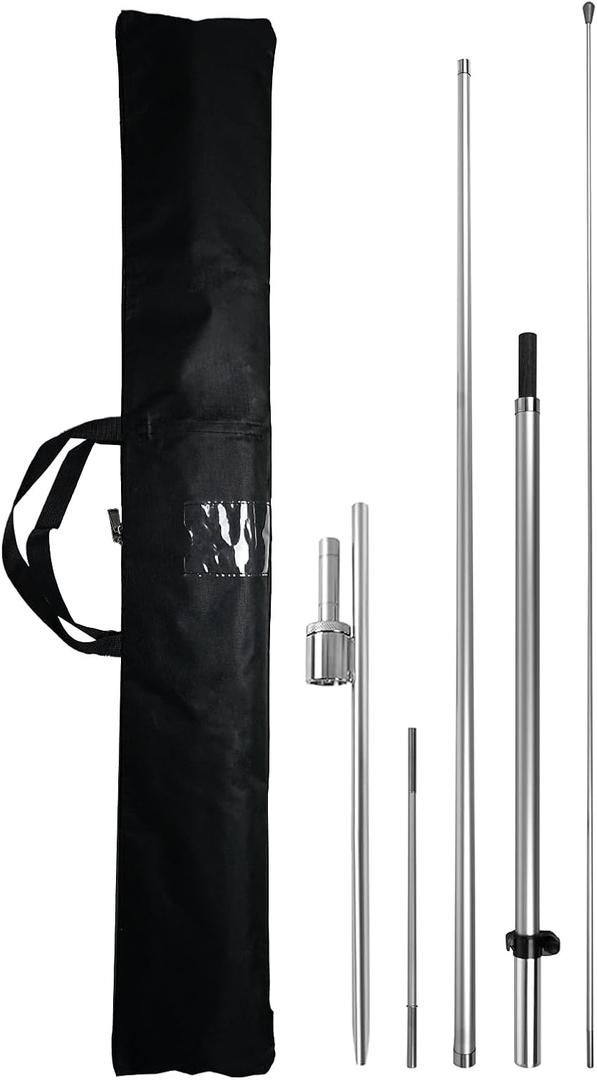 11FT Fiberglass Feather Flag Pole Kit with Ground Spike & Carry Bag