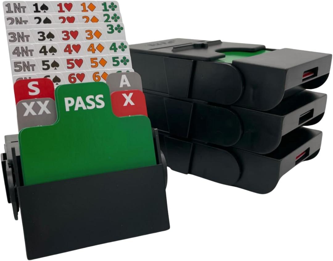 Baron Barclay Bid Pal  Bridge Bidding Devices for The Card Game Bridge  Set of 4 (Black)
