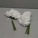 Artificial Roses Single Stem 10pcs Fake Silk Flower Arrangement Bouquet Real Touch for Home Party Wedding Decoration(White) (White(not Include Vase))