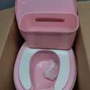 Realistic Potty Training Toilet - Flushing Sounds, Wipes Storage, Disposable Liners, Easy to Clean for Toddler Boys and Girls (Pink)