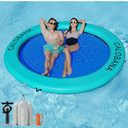 Round Floating Ring Inflatable Water Hammock Heavy Duty River Floats Lake Raft for Adults Tanning Pool Lounger Float Island Platform Pad Mat for Party Pump Not Included, Size: Water Hammock (8' Circle)