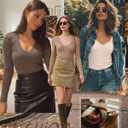 Ficerd 3 Pack Women's Long Sleeve T Shirts Cotton V Neck Slim Fit Tops Ribbed Knit Layering Casual Basic Tees Fall (XXL)