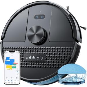 Lubluelu 3 in 1 Robot Vacuum and Mop Combo,4500Pa Robot Vacuum with Mapping,LiDAR Navigation,5 Maps,24 No-Go Zones, WiFi/App/Alexa,Self-Charging,Vacuum Robot for Pet Hair,Carpet,Hard Floor,Black