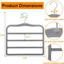 Velvet Pants Hangers 2-Pack, Space Saving Multi-Tier Closet Organizers for Jeans Trousers Skirts Scarves, Heavy Duty Non-Slip Vertical Storage for College Dorm & Apartment Essentials, Grey