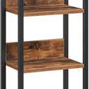 MAHANCRIS Bookshelf, 6-Tier Bookcase with Drawer, Small Book Shelf for Small Space, Storage Shelf Organizer, for Living Room, Bedroom, Study, Kitchen, Rustic Brown and Black BKHR66101