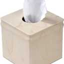Yellow Marble Tissue Box Cover Retro Square for Bathroom Conutertop,Tissue Box Holder for Bedroom Night Stand,Tabletop,Vanity Desk,Office, Decorative Facil Cube Tissue Box Cover