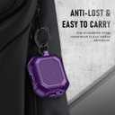 Maxjoy for Airpods 3rd Generation Case, Carbon Fiber Secure Lock Clip Full Body Shockproof Hard Shell Protective Apple for Airpods 3 Case Cover with Keychain for AirPod 3rd Gen 2021 for Men, Purple