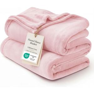 Bedsure GentleSoft Fleece Blanket Twin Size Pink - 300GSM Lightweight Plush Fuzzy Cozy Soft Valentines Blanket for Bed, Sofa, Couch, Travel, Camping, 60x80 inches