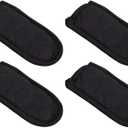 HAWOK Cast Iron Fajita Plate Sizzler Pan Set with Bamboo Tray and Handle Holder, Set of 4, Pre-seasoned Cast Iron Skillet with Bamboo Base and Handle Cover