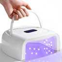 60W Rechargeable UV LED Nail Lamp, Faster Wireless Nail Dryer Gel Polish Light 42 Beads & Portable Handle, Professional Curing Lamp For Fingernail and Toenail, Auto Sensor & Quick Dry Nail Machine, White 