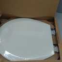 Bemis 500EC Durable Wood Toilet Seat with Easy Clean Hinges, Made in USA, Round, Biscuit