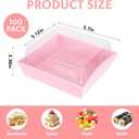 200 Pcs Charcuterie Boxes with Clear Lids 5 Inch Disposable Mini Square Charcuterie Boxes Paper Bakery Food Containers for Valentine's Day Family Party Sandwich Sushi Cookie Cake Fruits Slice (Pink)