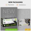 SWIFTLITE Black Vinyl Gloves, Food Grade Gloves Disposable Latex Free & Powder Free, Guantes for Cleaning Cooking Food Prep, Large