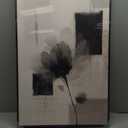 Large Framed Neutral Abstract Floral Wall Art, Set of 2 Black and Beige Modern Canvas Prints Paintings Artwork for Walls, Minimalist Pictures for Living Room, Dining Room, Bedroom Wall Decor 24x36 In