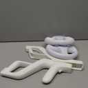 Arrocent Steering Wheel and Zapper Set Compatible with Wii Wii U Remote (Pack of 2, White)