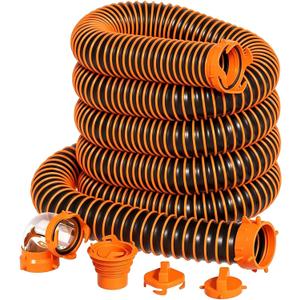 40 FT Extra Long Camper RV Sewer Hose Kit with 6-in-1 Clear Elbow Adapter