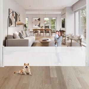 Extra Long Baby Gate Extra Wide, Large Dog Gate Indoor, Child Proof Gate, Kiddie Gates, Baby Gate for Doorways, White, Dog Gates for The House, Extra Tall Pet Gate, White, Size 42 Extra Tall x 100 Wide