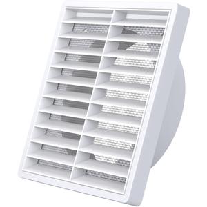 Air Vent ABS Louver Grille Cover 6 Inch, External Wall Vent Cover with Built-in Screen Mesh for Intake Exhaust Ventilation Exterior Door Ceiling Attic Storage Garage, White