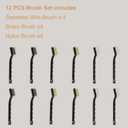 12 Pack Cleaning Brush Set,All Purpose Cleaning Brushes,Including 4 Nylon Brushes,4 Brass Brushes,4 Stainless Steel Brushes