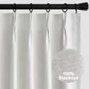 MIULEE Pinch Pleated Curtains Blackout 84 Inch Long, Linen Pinch Pleat Curtains with Hooks for Bedroom, Thermal Insulated Noise Reducing Light Blocking Living Room Window Drapes, 2 Panels, White