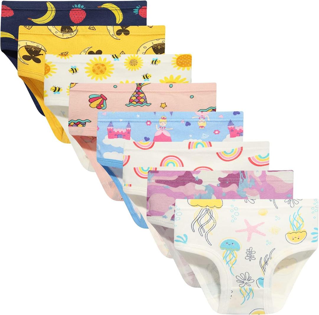Girls' Cotton Brief Breathable Toddler Panties Kids Assorted Underwears 6-8 pieces (10 Years, Bssorted B21)
