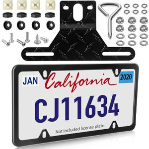Oyviny Trailer License Plate Bracket Holder Frame Kit for Boat ATV UTV RVs Trucks Utility Trailer, Universal Stainless Steel Car Tag Frame Trailer Light Bracket with Mounting Hardwares