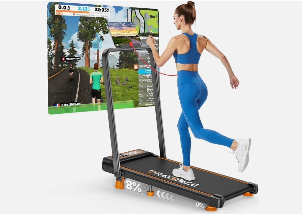 Fitshow 2025 Upgrade Walking Pad Treadmill with 8% Incline & Handle Bar, 3.5HP Portable Walking Treadmill, SD-380F