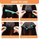 50 Pcs 1 Inch Perm Rod Set for Nature Hair, Cold Wave Rods for Short Hair, Plastic Hair Curling Rollers Heatless Perming Rods Hair Curlers with Pintail Comb, Green