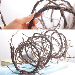 300cm/118inch Bendable Brown Small Artificial Tree Branches Fake Tree Trunk Garland Rattan Wreath Cherry Blossom Grape Vines Floral for Wall Hanging Front Door Reptile Habitat Decoration
