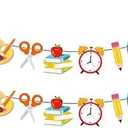 YQUQWN, Back to School Banner - No DIY, First Day of School Apples Paper Garland Banner for Welcome Back to School Classroom Teacher Office Decorations Party Supplies, Back to School Decorations, Set of 2