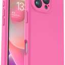 Vooii Compatible with iPhone 16 Pro Max Case, Liquid Silicone Upgrade [Camera Protection] [Soft Anti-Scratch Microfiber Lining] Shockproof Phone Case for iPhone 16 Pro Max 6.9 inch - Pitaya