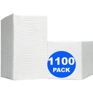 1100 Pack Cocktail Napkins Paper - Quality 3-Ply White Beverage Napkins - Restaurant, Event, Bar Napkins - Perfect Size Dessert Napkins - Party Napkins Bulk - Elegant Wedding Napkins Disposable
