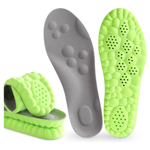 Pickleball Insoles, 4D Memory Foam Arch Support Inserts, Shock Absorbing, Anti-Slip Massage Support, Breathable Comfort for Walking & Sports(Green, Men 8-9/Women 9.5-10)