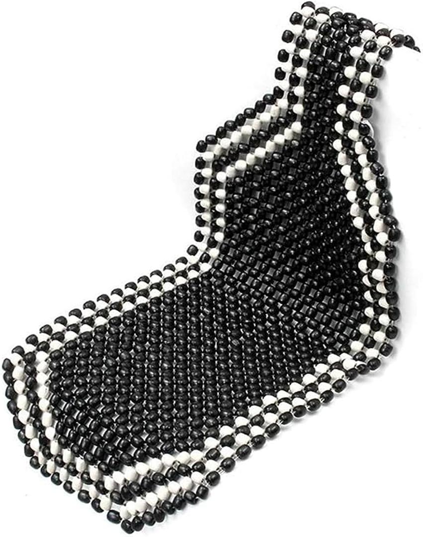 Natural Car Seat Beads Front, Car Seat Beads Beaded Car Seat Cover Massaging Cool Cushion Makes Driving More Bearable And Less Painful On Long Trips (Black)