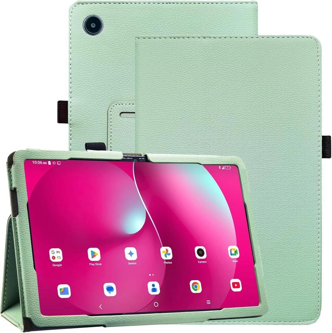 Caweet Case for T-Mobile Revvl Tab 2 Tablet - Premium Leather Folio Protective Stand Cover with Magnetic Closure, Green
