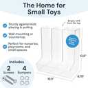 SimplyImagine Triple Acrylic Toy Dispenser for Kids - Self-Serve Snack & Toy Foam Blasters, Car Storage for Wall or Countertop - Clear 3-Compartment Hanging Organizer for Playroom & Nursery - 12.5" H