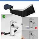 Crevice Cleaning Brushes, Cleaner Scrub Brush Tool for Hard to Reach Tight Space, Home Essentials, Serrated Scrub Brushes, Cleaning Supplies for Shower, Bathroom, Kitchen, Toilet (2, Black)