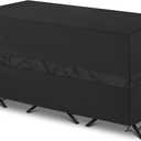 SunPatio Bistro Set Cover Waterproof, Outdoor Patio 3 Pieces Furniture Set Table and Chairs Cover with Air Vent, UV & Rip & Fade Resistant, All Weather Protection, 65"W x 28"D x 30"H, Black