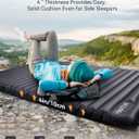 Hikenture Double Sleeping Pad for Camping, Ultralight 4" Extra-Thick Camping Mattress 2 Person, Inflatable Backpacking Sleeping Mat, Hiking Air Mattress for Tent (Grey Footpump 79x47.5in)