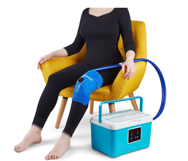 PhysioNatural Cold Therapy Machine - Compact Edition: Compression & Cryotherapy for All Body Parts | Portable Ice Therapy System for Post-Surgery Knee Recovery | Up to 6 Hours of Continuous Cold Relief