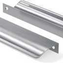 goldenwarm 10 Pack 5 Inch Finger Pulls Brushed Nickel Handles for Cabinets Silver Dresser Pulls Edge Tab Drawer Hardware for Kitchen Cupboard