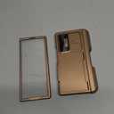 for Samsung Galaxy Z Fold 7 Case RFID Wallet with Cards Holder[Kickstand][Camera Cover] Shockproof Silicone Protective Phone Case for Z Fold 7 2025-Desert Gold