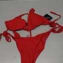 ZAFUL Women's Triangle Bikini Floral String Bikini Set Two Piece Swimsuit Bathing Suits (Large, 1-red)