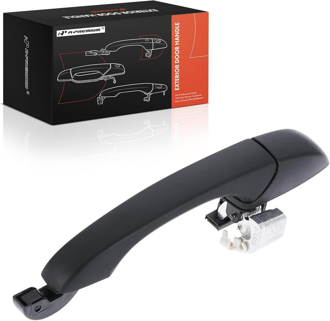 A-Premium Front or Rear Passenger Side Exterior Door Handle Compatible with Dodge Grand Caravan, Journey, Avenger & Chrysler Town & Country, 200, Sebring & Volkswagen Routan & Ram C/V, Textured Black