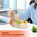 Salad To Go Food Container Durable Food Grade Salad Jar with Side Opening Anti-Sogging Food Containers for Lunch, Meal Prepping Non-BPA Dishwasher and Microwave Safe Tritan (Red)